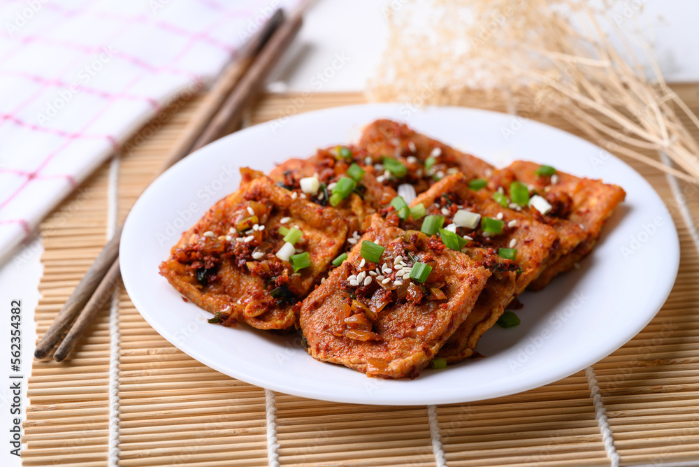 Spicy braised tofu (Dubu Jorim), Korean side dish Spicy braised tofu (Dubu Jorim), Korean side dish