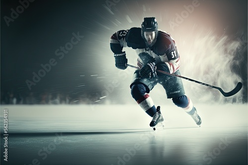 hockey player in action, ai generated