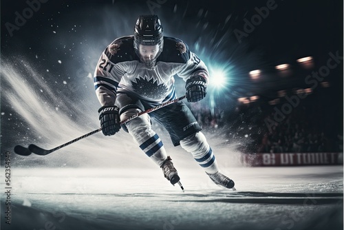 hockey player in action, ai generated © dasom