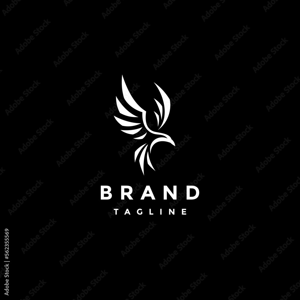 Simple Bold Crow Logo Design. Bold Crows Stripes Spreading Its Wings Silhouette Logo Design. Simple Bold Crow Logo Design. Bold Crows Stripes Spreading Its Wings Silhouette Logo Design.