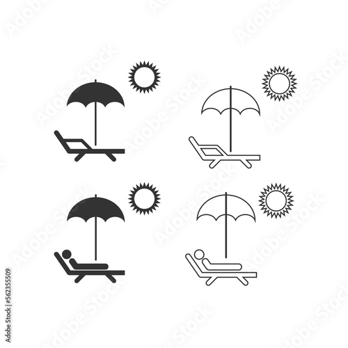 lounger sun icon. Relax recreation set element vector ilustration.