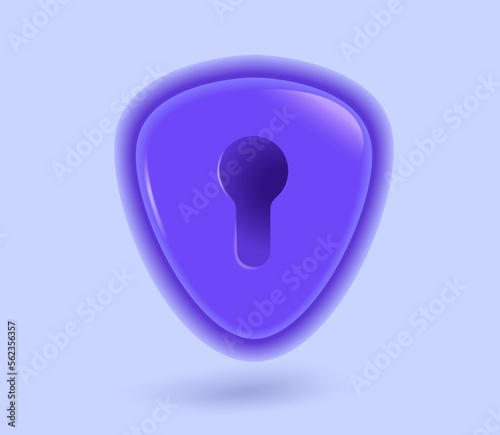 shield lock icon 3d security protection symbol in three dimensional vector.