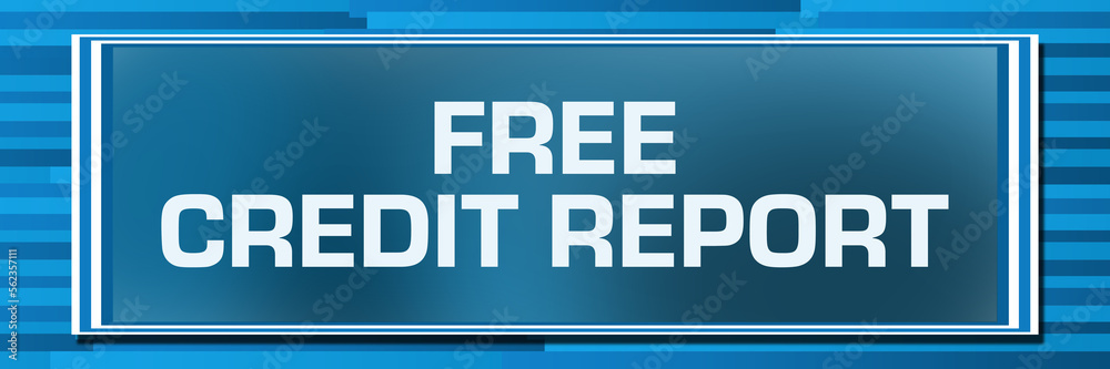 Obraz premium Free Credit Report Blue Lines Background Gradient Box Text 