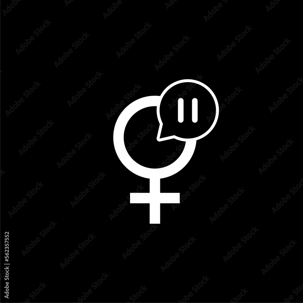 Fototapeta premium Menstrual Pause icon isolated on black background.