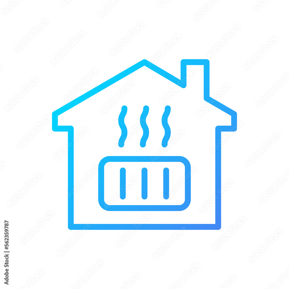 Central heating pixel perfect gradient linear vector icon. Home radiator. Public utility. Electric household appliance. Thin line color symbol. Modern style pictogram. Vector isolated outline drawing Central heating pixel perfect gradient linear vector icon. Home radiator. Public utility. Electric household appliance. Thin line color symbol. Modern style pictogram. Vector isolated outline drawing