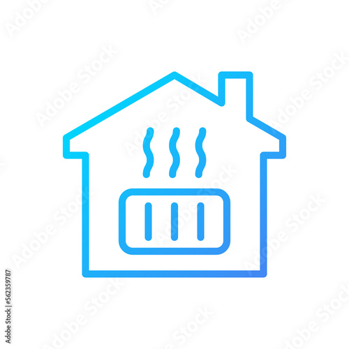 Central heating pixel perfect gradient linear vector icon. Home radiator. Public utility. Electric household appliance. Thin line color symbol. Modern style pictogram. Vector isolated outline drawing