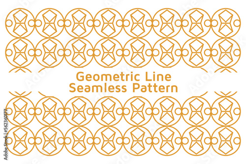 Geometric Line Seamless Pattern Design on White Background