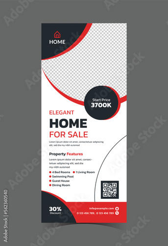 Roll up banner for real estate, home for sale real estate roll up banner, pull up banner template