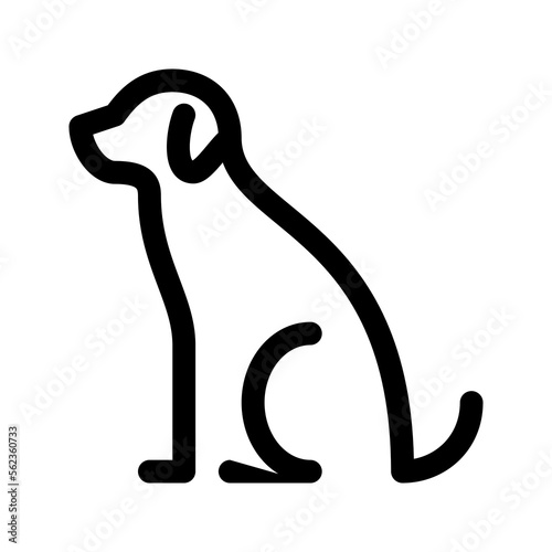 Dog outline icon. Editable stroke. Vector graphics