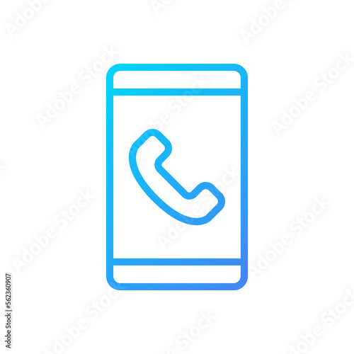 Wallpaper Mural Mobile phone pixel perfect gradient linear vector icon. Telecommunication service. Mobile calling provider. Smartphone. Thin line color symbol. Modern style pictogram. Vector isolated outline drawing Torontodigital.ca