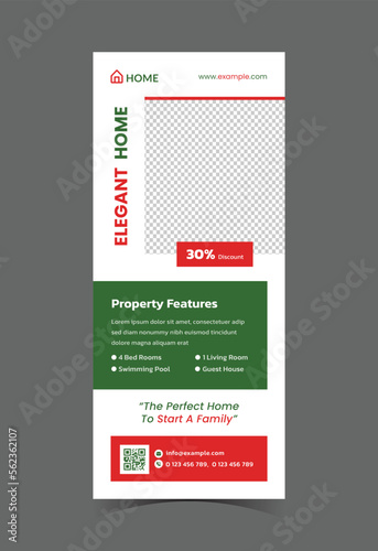 Roll up banner for real estate, home for sale real estate roll up banner, pull up banner template