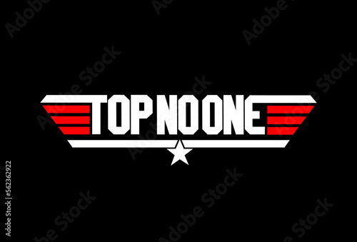 Top No One typography monogram. No one top typography.