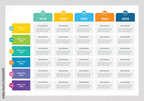Tables Layout Design Vector Format, Infographics Table layout. Vector illustration for presentation