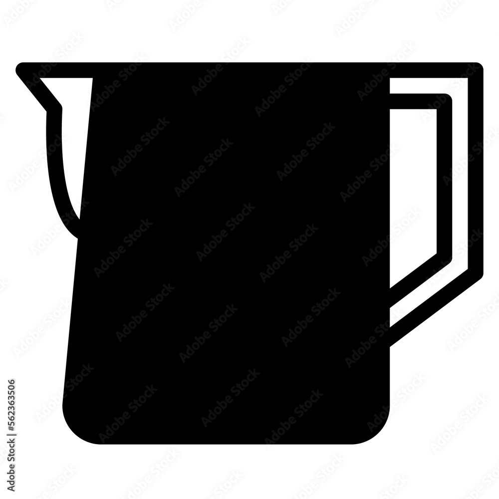 Milk pitcher. Glyph icon. transparency background Milk pitcher. Glyph icon. transparency background