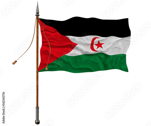 National flag of Western Sahara. Background with flag of Western Sahara.