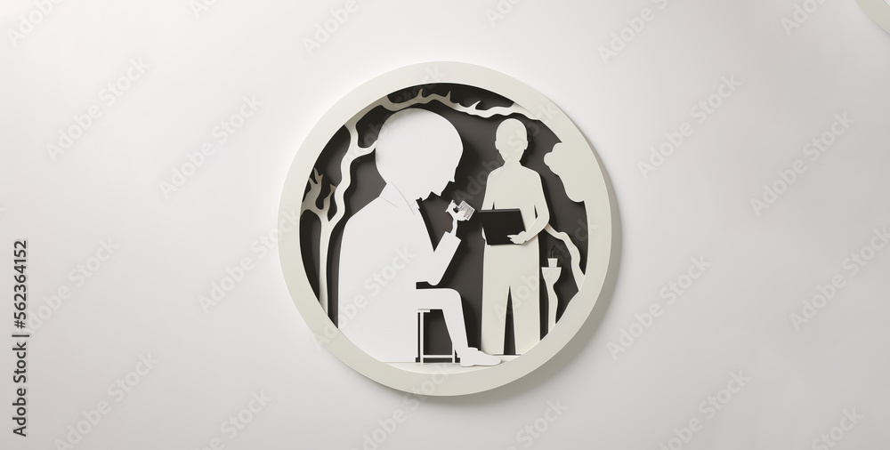 Doctor taking care of patient health for medical exam, checkup or consultation concept. Medicine illustration on isolated background created by Generative AI Doctor taking care of patient health for medical exam, checkup or consultation concept. Medicine illustration on isolated background created by Generative AI
