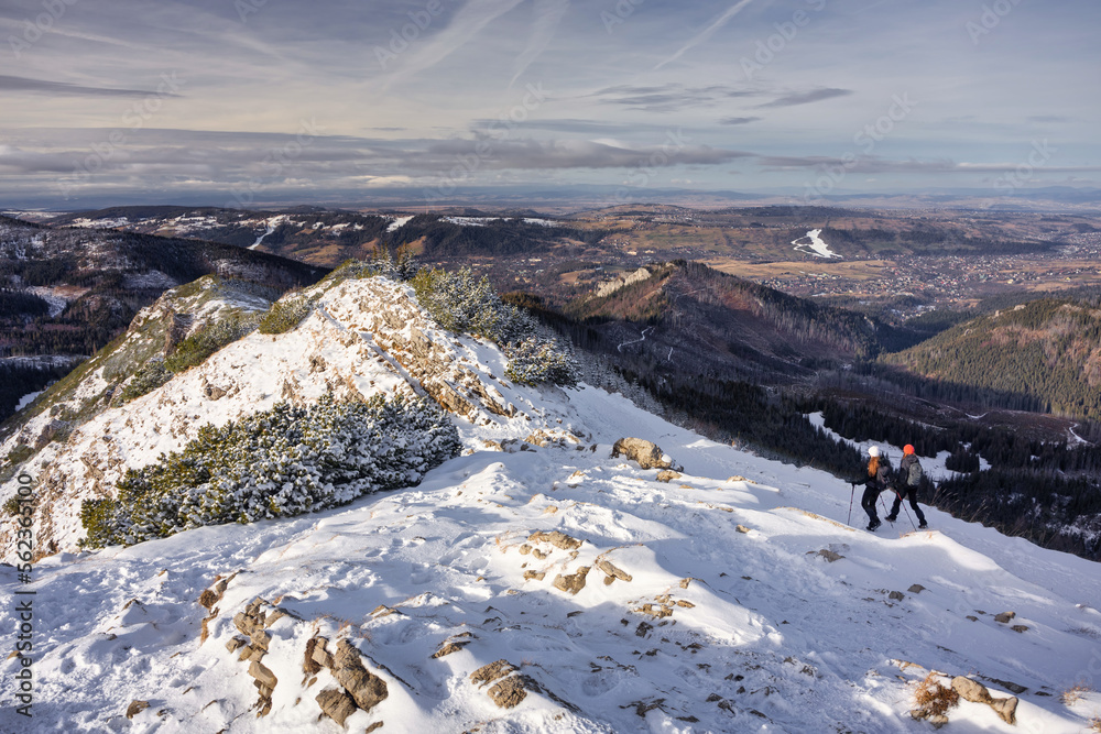 Obraz premium Winter landscape of snowy Tatry Mountains. Poland