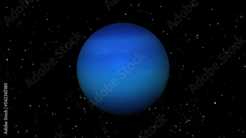 Neptune  planet rotated. Jupiter planet in space. 