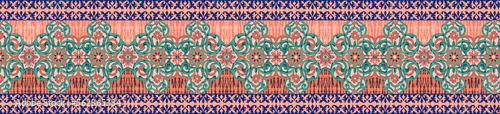 Seamless Paisley Indian Silky boder	