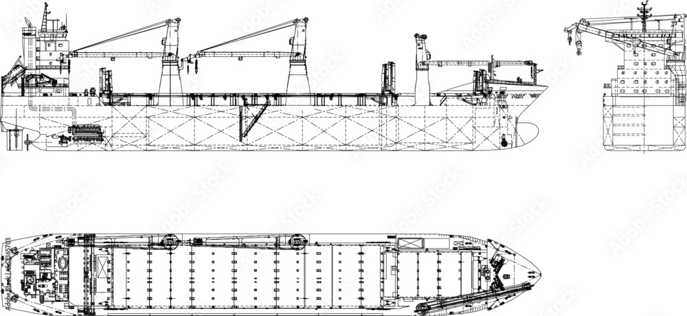 Obraz premium sketch vector illustration detail of crude oil tanker.