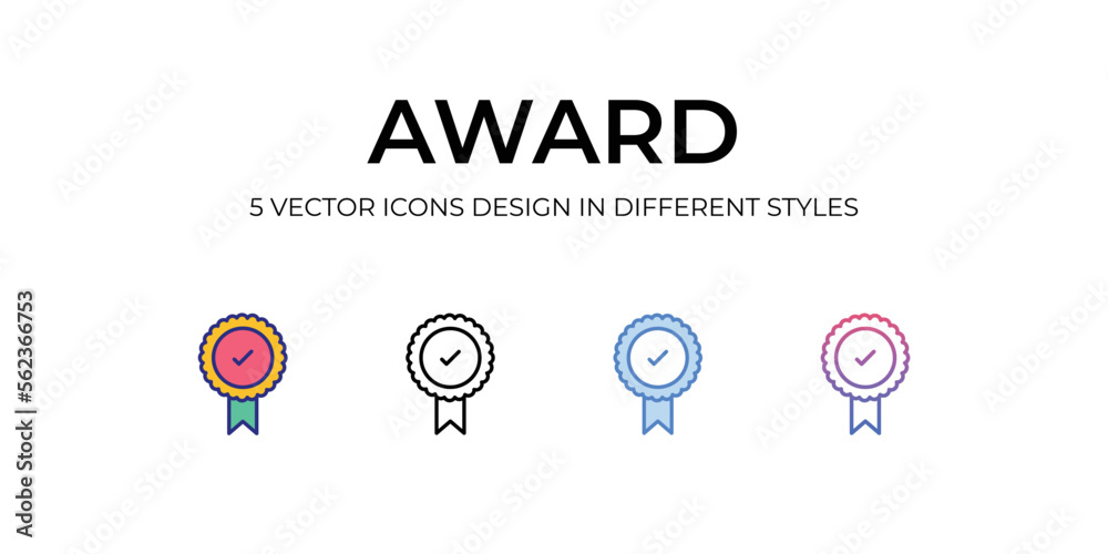 Award Icons Set vector Illustration.