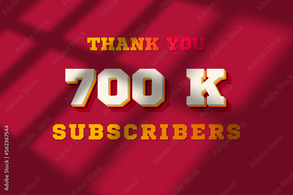 Fototapeta premium 700 K subscribers celebration greeting banner with Retro 2 Design