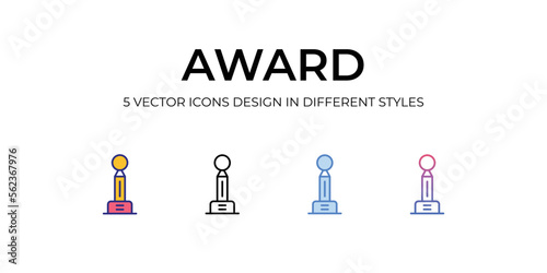 Award Icons Set vector Illustration.