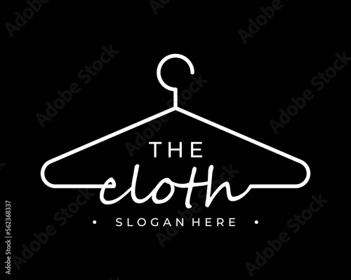Clothing Hanger Clothes Fashion Wardrobe Store Black Elegant Handwriting Font Vector Logo Design