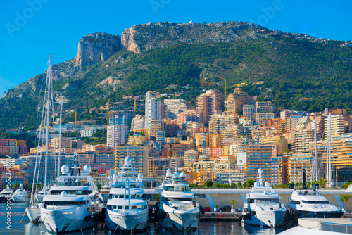 Port and Cityscape in Monte Carlo in Provence-Alpes-Côte d´Azur, Monaco.
