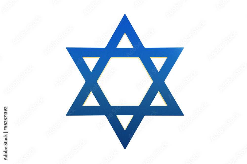 Blue Star of David on transparent background. 3D Render Blue Star of David on transparent background. 3D Render