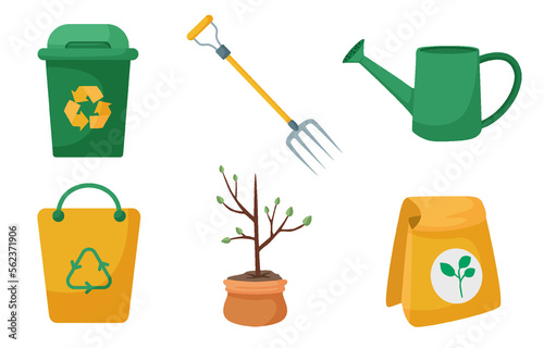 Environment protection element, vector illustration of save the planet by recycle and ecology concept