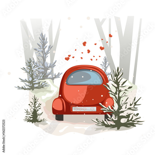 Vector image in retro style for the holiday of lovers, wedding, family. Cartoon style. EPS 10