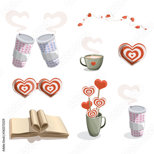 Vector set of pictures on the theme of love and family. Cartoon style. EPS 10