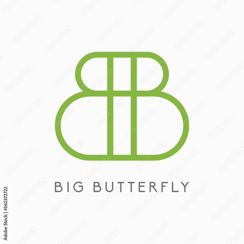 Big Butterfly Logo Icon. Letter B Logo. Eco Green B Logo Big Butterfly Logo Icon. Letter B Logo. Eco Green B Logo