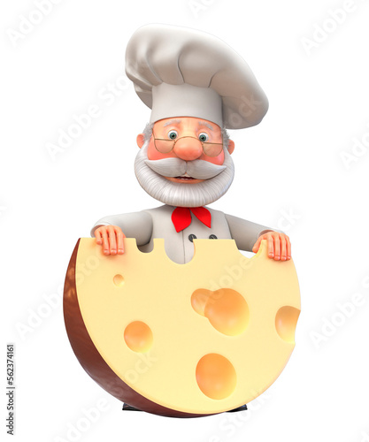 3d illustration cook with cheese