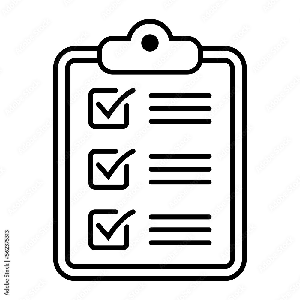 Clipboard line icon. Checklist symbol for web site and app design. Clipboard line icon. Checklist symbol for web site and app design.