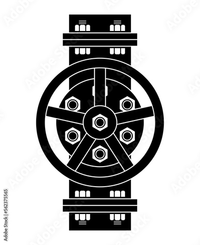 Gas valve - gate for fossil gases flat icon