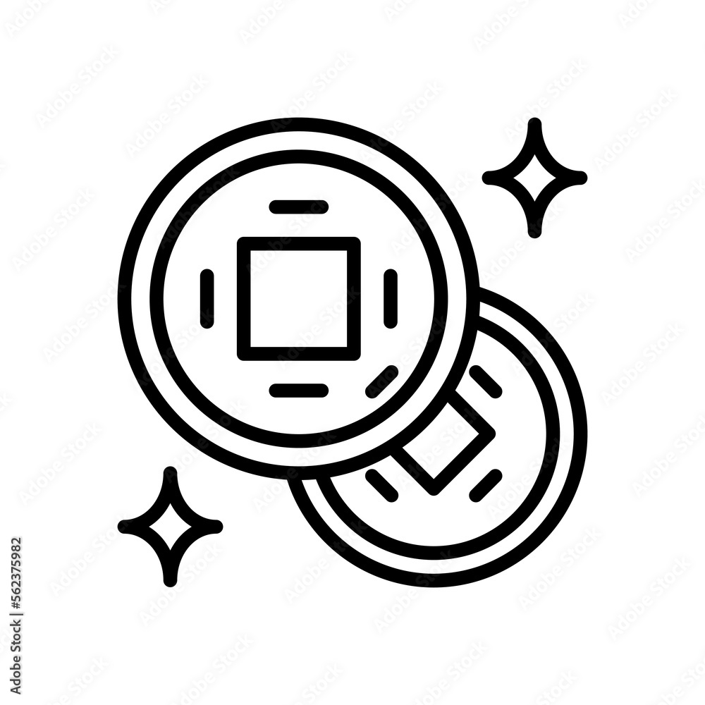 chinese coin icon for your website, mobile, presentation, and logo design. chinese coin icon for your website, mobile, presentation, and logo design.