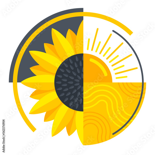 Sunflower oil production geometric pattern element