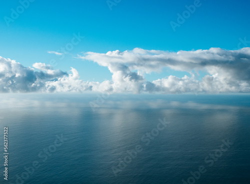 Reflection of the clouds in the ocean