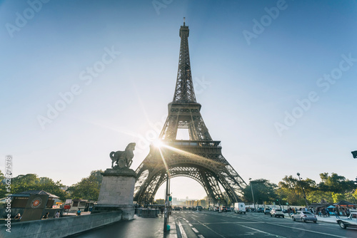 Eiffel Tower against clear sky, Paris, France photo
