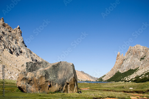 Bouldering near Bariloche, Argentina photo