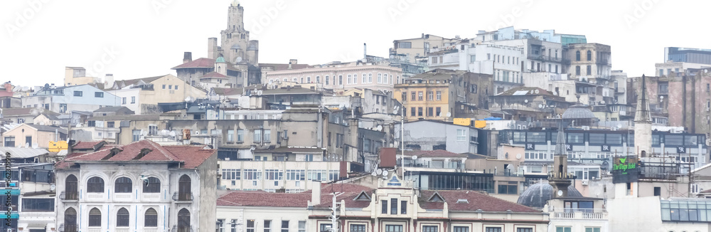Isolated PNG cutout of a cityscape in Istanbul on a transparent background, ideal for photobashing, matte-painting, concept art