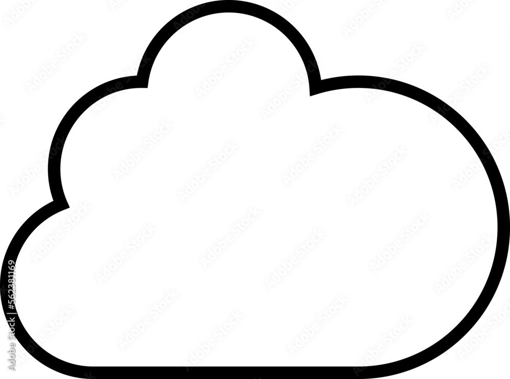 Clouds line icon. Storage solution element, databases, networking, software image, cloud and meteorology concept. Vector line art illustration. Clouds line icon. Storage solution element, databases, networking, software image, cloud and meteorology concept. Vector line art illustration.