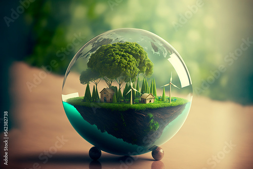 World environment and earth day concept with glass globe #562382738