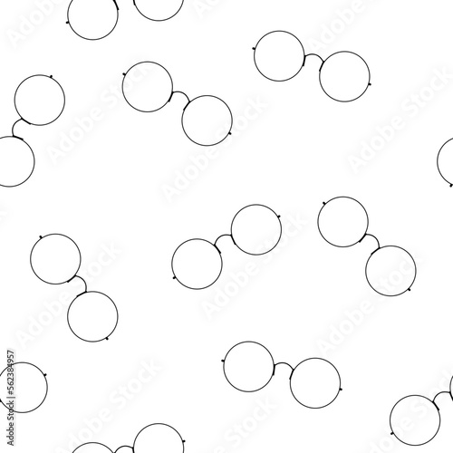 Seamless pattern with eyeglasses in  minimal style. Vector illustration.