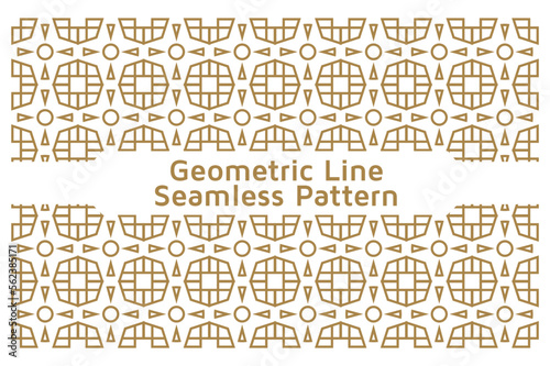 Seamless Geometric Line Ornamental Vector Pattern on White Background