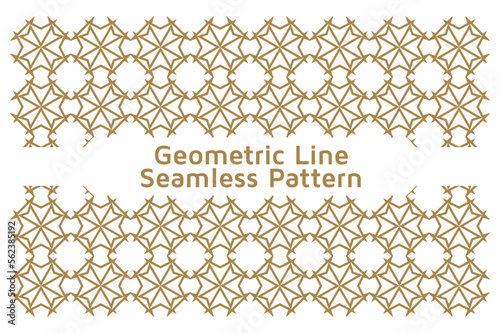 Seamless Geometric Line Ornamental Vector Pattern on White Background