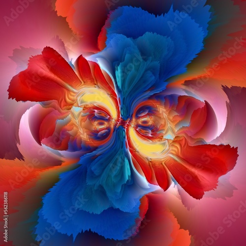 Fototapeta Naklejka Na Ścianę i Meble -  creative cyclone pattern in shades of red and dark blue