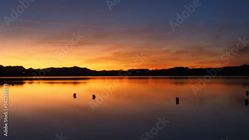 sunset on the lake